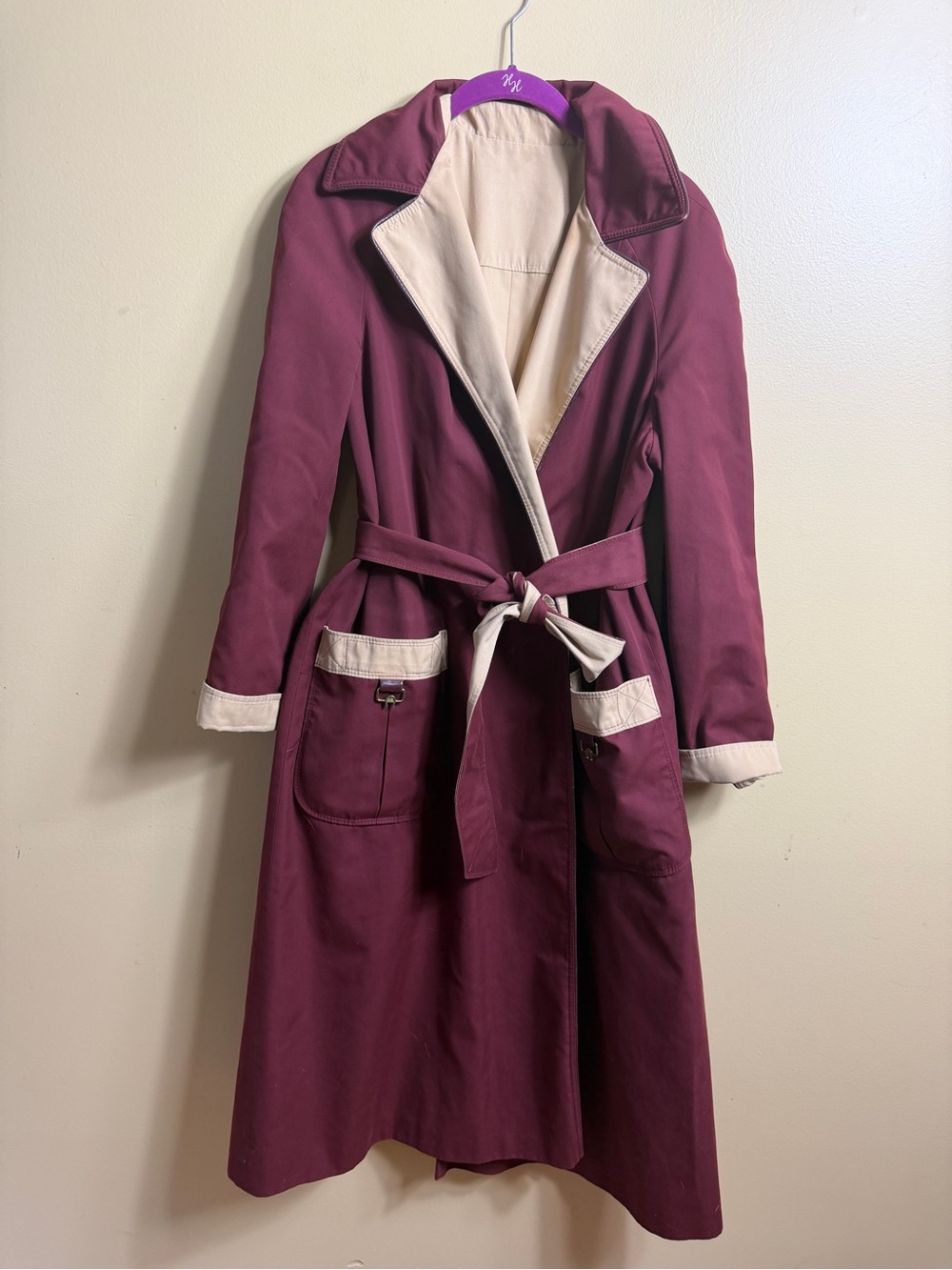 Vintage Etienne Aigner reversible trench coat generally size 12 - Picture 2 of 12